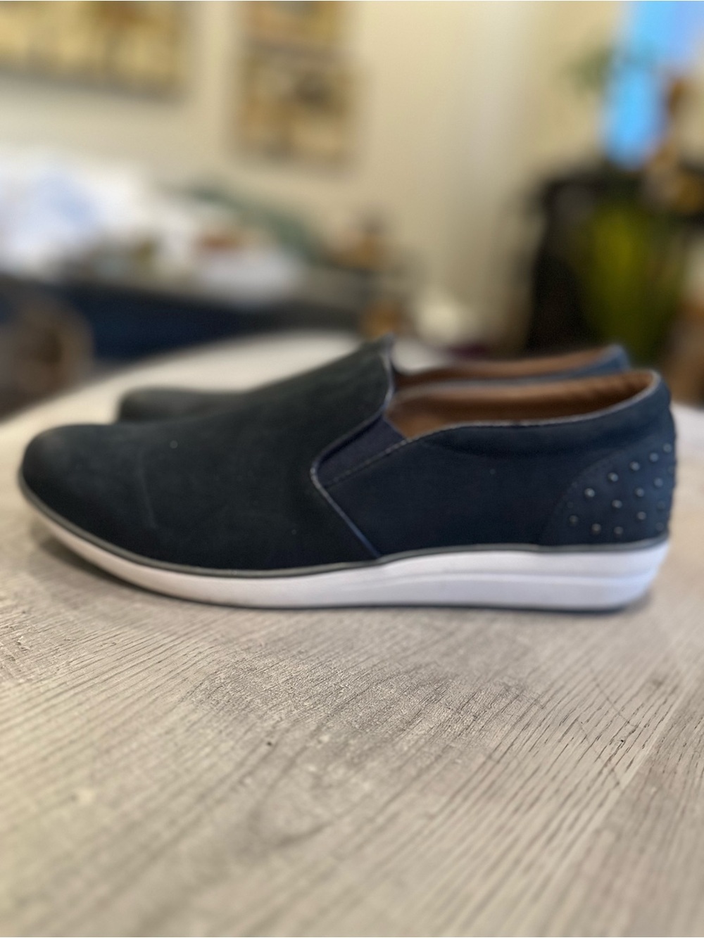 Aetrex Navy Slip-On Suede Casual Loafers
